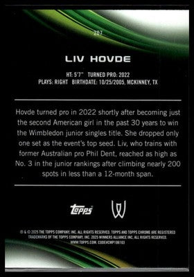 2025 Topps Chrome Sapphire Edition #207 Liv Hovde