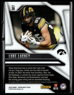 2025 Panini Prizm Draft Picks #39 Luke Lachey Prizms Silver