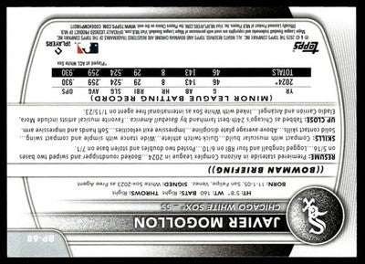 2025 Bowman #BP-68 Javier Mogollon Prospects