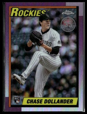 2025 Topps Chrome Update #90CU-16 Chase Dollander 1990 Topps Chrome