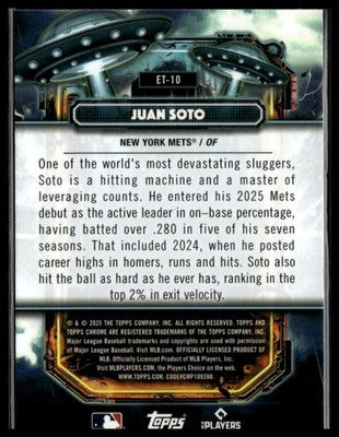 2025 Topps Chrome Cosmic #ET-10 Juan Soto Extraterrestrial Talent