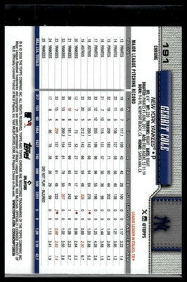 2026 Topps Chrome #191 Gerrit Cole