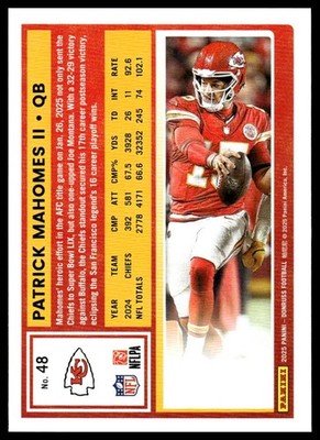 2025 Donruss #48 Patrick Mahomes II Press Proofs Red