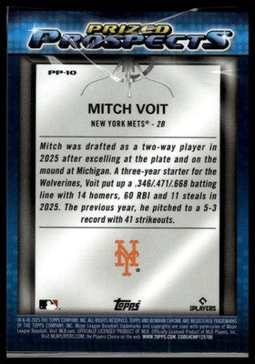 2025 Bowman Draft #PP-10 Mitch Voit Prized Prospects
