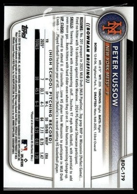 2025 Bowman Draft #BD-179 Peter Kussow