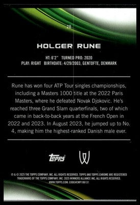 2025 Topps Chrome #20 Holger Rune Shimmer Refractor