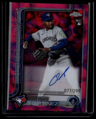 2025 Topps Chrome #RA-OM Orelvis Martinez Rookie Autographs Purple  #/299