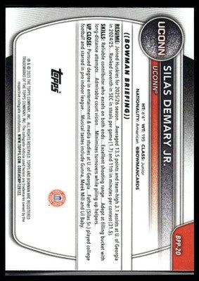 2025-26 Bowman #BPP-20 Silas Demary Jr. Prospects