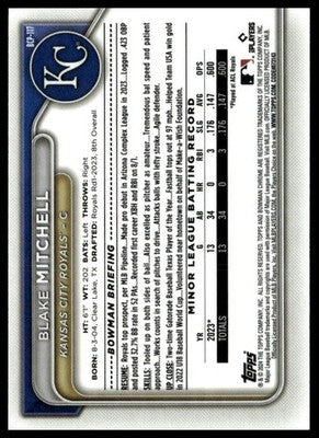 2024 Bowman #BCP-117 Blake Mitchell Chrome Prospects