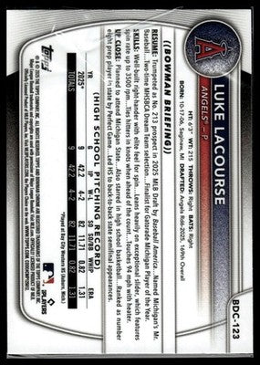 2025 Bowman Draft #BDC-123 Luke LaCourse Chrome
