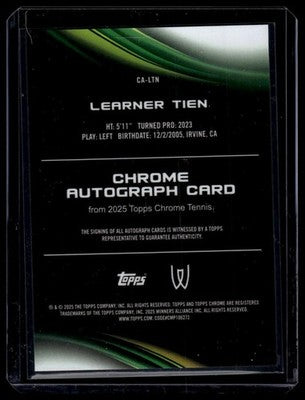2025 Topps Chrome Sapphire Edition #CA-LTN Learner Tien Sapphire Autographs