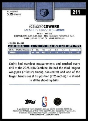 2025-26 Topps #211 Cedric Coward
