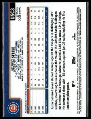 2025 Topps Chrome Update #USC3 Justin Steele Refractors