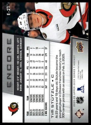 2025-26 Upper Deck #E-21 Tim Stutzle Encore