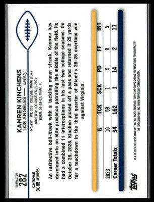 2024 Topps Chrome #282 Kamren Kinchens Refractor