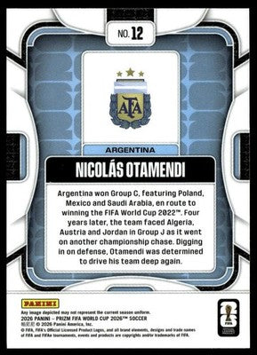2026 Panini Prizm FIFA World Cup #12 Nicolas Otamendi