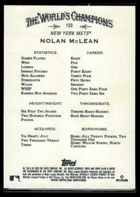 2026 Topps Allen & Ginter #123 Nolan McLean