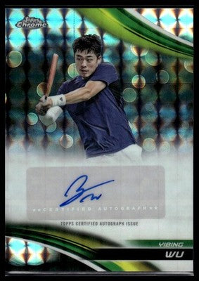 2025 Topps Chrome #CA-YWU Yibing Wu Chrome Autographs Geometric Refractor