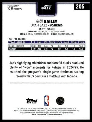 2025-26 Topps #205 Ace Bailey