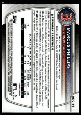 2025 Bowman Draft #BD-54 Marcus Phillips