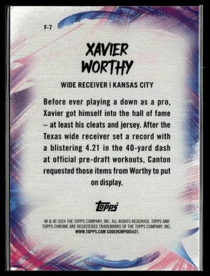 2024 Topps Chrome #F-7 Xavier Worthy Finesse