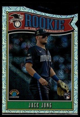2025 Bowman #ROY-8 Jace Jung Rookie of the Year Favorites Mojo Refractor