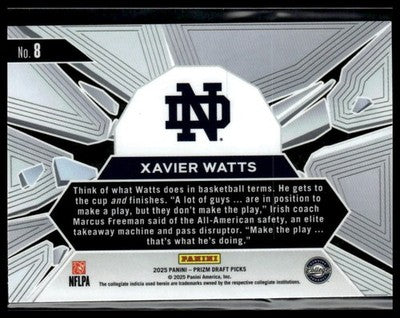 2025 Panini Prizm Draft Picks #8 Xavier Watts Prizm Break