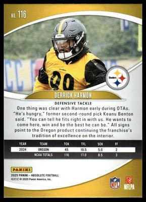 2025 Panini Absolute #116 Derrick Harmon Black