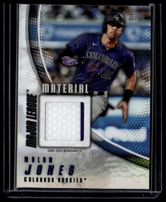 2025 Topps #MLM-NJ Nolan Jones Major League Material Relics (Series One)