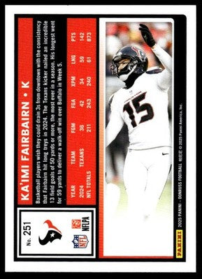2025 Donruss #251 Ka’imi Fairbairn