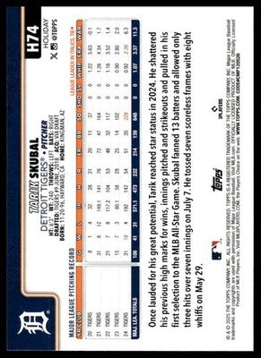 2025 Topps Holiday #H74 Tarik Skubal Silver Glitter Holiday