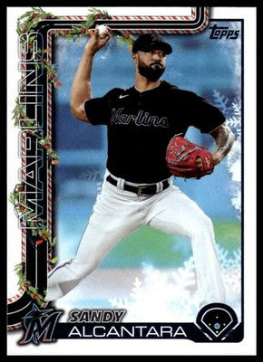 2025 Topps Holiday #H144 Sandy Alcantara Silver Glitter Holiday