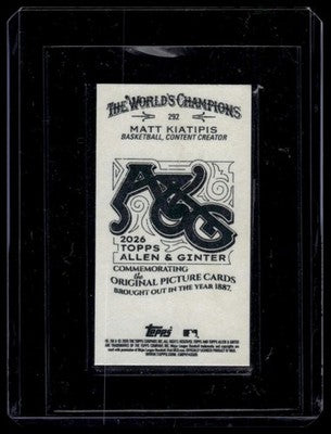 2026 Topps Allen & Ginter #292 Matt Kiatipis Mini A&G Back