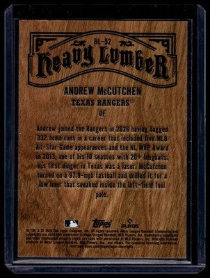2026 Topps Update #HL-52 Andrew McCutchen Heavy Lumber