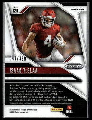 2025 Panini Prizm Draft Picks #129 Isaac TeSlaa Prizms Red #/399