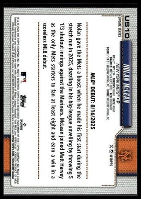 2026 Topps Update #US10 Nolan McLean