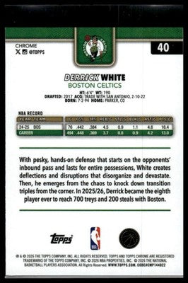2025-26 Topps Chrome Update #40 Derrick White