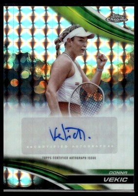 2025 Topps Chrome #CA-DVC Donna Vekic Chrome Autographs Geometric Refractor