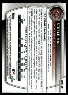2025 Bowman Draft #BD-20 Steele Hall