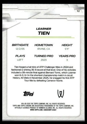 2026 Topps Chrome #112 Learner Tien