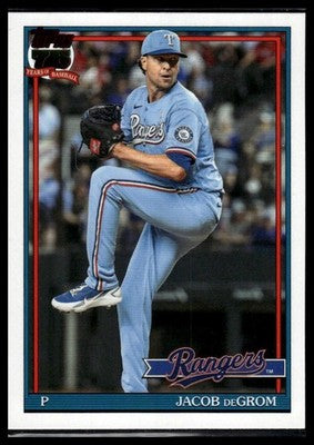 2026 Topps Update #U91-14 Jacob deGrom 1991 Topps Baseball 35th Anniversary Pink