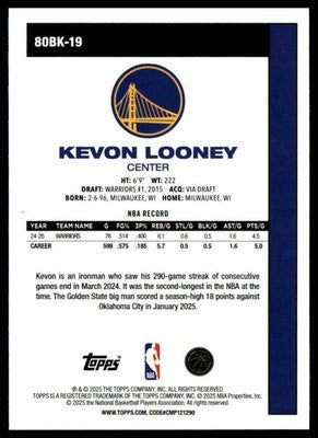 2025-26 Topps #80BK-19 Kevon Looney 1980-81 Topps Basketball