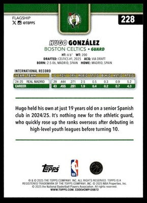 2025-26 Topps #228 Hugo González