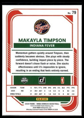 2026 Donruss WNBA #79 Makayla Timpson
