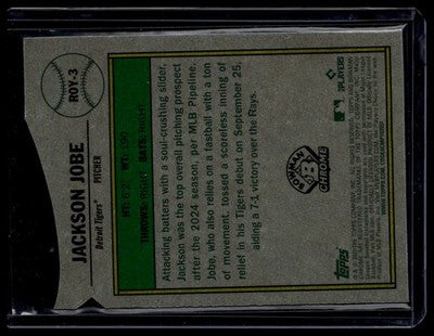 2025 Bowman #ROY-3 Jackson Jobe Rookie of the Year Favorites Mojo Refractor