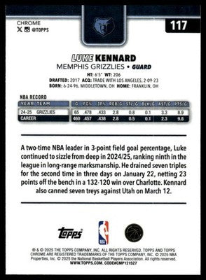 2025-26 Topps Chrome #117 Luke Kennard