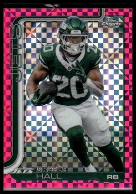 2025 Topps Chrome #238 Breece Hall Pink X-Fractor