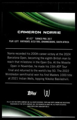2025 Topps Chrome #77 Cameron Norrie