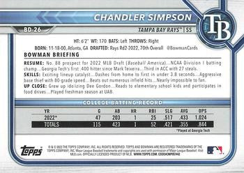 2022 Bowman Draft 1st Edition #BD-26 Chandler Simpson