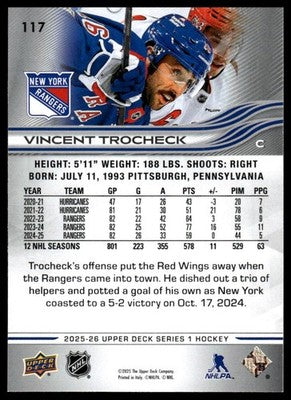 2025-26 Upper Deck #117 Vincent Trocheck
